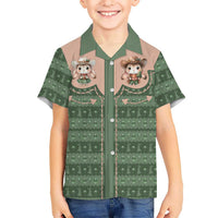 Western Yoke Family Matching Off Shoulder Maxi Dress and Hawaiian Shirt Rabbit Howdy Christmas - Wonder Print Shop