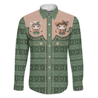 Western Yoke Family Matching Off Shoulder Short Dress and Hawaiian Shirt Rabbit Howdy Christmas - Wonder Print Shop
