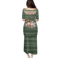 Western Yoke Family Matching Puletasi and Hawaiian Shirt Rabbit Howdy Christmas - Wonder Print Shop