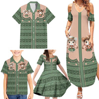 Western Yoke Family Matching Summer Maxi Dress and Hawaiian Shirt Rabbit Howdy Christmas - Wonder Print Shop
