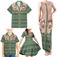 Western Yoke Family Matching Tank Maxi Dress and Hawaiian Shirt Rabbit Howdy Christmas - Wonder Print Shop