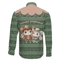 Western Yoke Family Matching Tank Maxi Dress and Hawaiian Shirt Rabbit Howdy Christmas - Wonder Print Shop