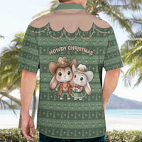 Western Yoke Hawaiian Shirt Rabbit Howdy Christmas - Wonder Print Shop