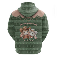 Western Yoke Hoodie Rabbit Howdy Christmas - Wonder Print Shop