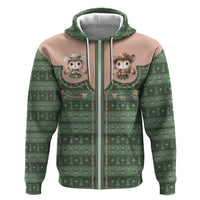 Western Yoke Hoodie Rabbit Howdy Christmas - Wonder Print Shop