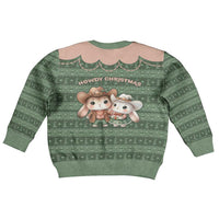 Western Yoke Kid Ugly Christmas Sweater Rabbit Howdy Christmas - Wonder Print Shop