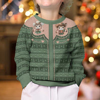 Western Yoke Kid Ugly Christmas Sweater Rabbit Howdy Christmas - Wonder Print Shop