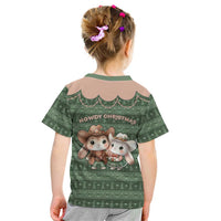 Western Yoke Kid T Shirt Rabbit Howdy Christmas - Wonder Print Shop