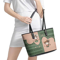 Western Yoke Leather Tote Bag Rabbit Howdy Christmas - Wonder Print Shop