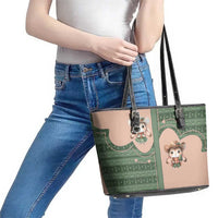 Western Yoke Leather Tote Bag Rabbit Howdy Christmas - Wonder Print Shop