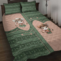 Western Yoke Quilt Bed Set Rabbit Howdy Christmas - Wonder Print Shop