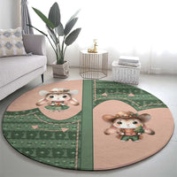 Western Yoke Round Carpet Rabbit Howdy Christmas - Wonder Print Shop