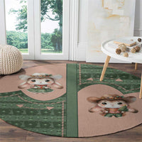 Western Yoke Round Carpet Rabbit Howdy Christmas - Wonder Print Shop