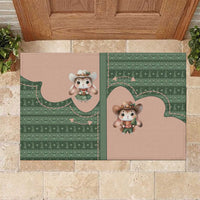 Western Yoke Rubber Doormat Rabbit Howdy Christmas - Wonder Print Shop