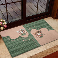 Western Yoke Rubber Doormat Rabbit Howdy Christmas - Wonder Print Shop
