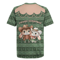 Western Yoke Rugby Jersey Rabbit Howdy Christmas - Wonder Print Shop