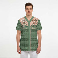 Western Yoke Scrub Top Rabbit Howdy Christmas - Wonder Print Shop
