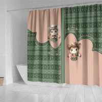 Western Yoke Shower Curtain Rabbit Howdy Christmas - Wonder Print Shop