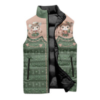Western Yoke Sleeveless Puffer Jacket Rabbit Howdy Christmas - Wonder Print Shop