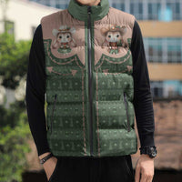Western Yoke Sleeveless Puffer Jacket Rabbit Howdy Christmas - Wonder Print Shop