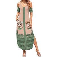Western Yoke Summer Maxi Dress Rabbit Howdy Christmas - Wonder Print Shop