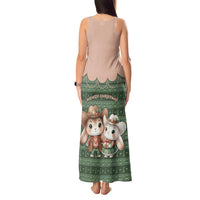 Western Yoke Tank Maxi Dress Rabbit Howdy Christmas - Wonder Print Shop