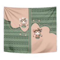 Western Yoke Tapestry Rabbit Howdy Christmas - Wonder Print Shop