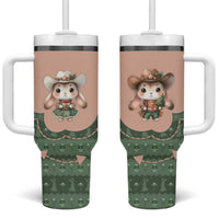 Western Yoke Tumbler With Handle Rabbit Howdy Christmas - Wonder Print Shop