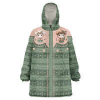 Western Yoke Wearable Blanket Hoodie Rabbit Howdy Christmas - Wonder Print Shop