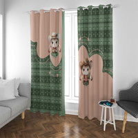 Western Yoke Window Curtain Rabbit Howdy Christmas - Wonder Print Shop