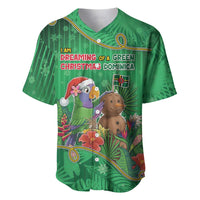 Dominica Christmas Baseball Jersey I Am Dreaming Of A Green Christmas - Wonder Print Shop