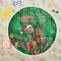 Dominica Christmas Beach Blanket I Am Dreaming Of A Green Christmas - Wonder Print Shop