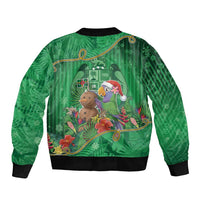 Dominica Christmas Bomber Jacket I Am Dreaming Of A Green Christmas - Wonder Print Shop