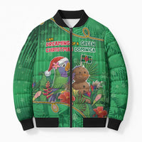 Dominica Christmas Bomber Puffer Jacket I Am Dreaming Of A Green Christmas - Wonder Print Shop