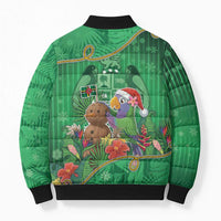 Dominica Christmas Bomber Puffer Jacket I Am Dreaming Of A Green Christmas - Wonder Print Shop
