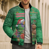 Dominica Christmas Bomber Puffer Jacket I Am Dreaming Of A Green Christmas - Wonder Print Shop