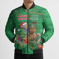 Dominica Christmas Bomber Puffer Jacket I Am Dreaming Of A Green Christmas - Wonder Print Shop