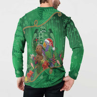 Dominica Christmas Button Sweatshirt I Am Dreaming Of A Green Christmas - Wonder Print Shop