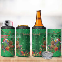 Dominica Christmas 4 in 1 Can Cooler Tumbler I Am Dreaming Of A Green Christmas - Wonder Print Shop