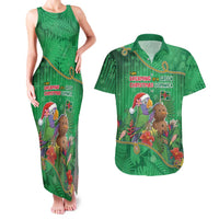 Dominica Christmas Couples Matching Tank Maxi Dress and Hawaiian Shirt I Am Dreaming Of A Green Christmas - Wonder Print Shop