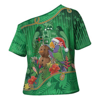 Dominica Christmas Cross Shoulder Shirt I Am Dreaming Of A Green Christmas - Wonder Print Shop