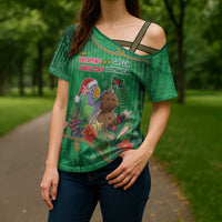 Dominica Christmas Cross Shoulder Shirt I Am Dreaming Of A Green Christmas - Wonder Print Shop
