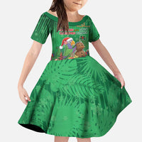 Dominica Christmas Family Matching Long Sleeve Bodycon Dress and Hawaiian Shirt I Am Dreaming Of A Green Christmas - Wonder Print Shop