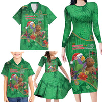 Dominica Christmas Family Matching Long Sleeve Bodycon Dress and Hawaiian Shirt I Am Dreaming Of A Green Christmas - Wonder Print Shop