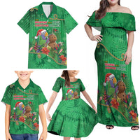 Dominica Christmas Family Matching Off Shoulder Maxi Dress and Hawaiian Shirt I Am Dreaming Of A Green Christmas - Wonder Print Shop