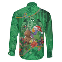 Dominica Christmas Family Matching Off Shoulder Maxi Dress and Hawaiian Shirt I Am Dreaming Of A Green Christmas - Wonder Print Shop
