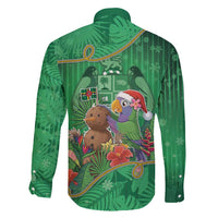 Dominica Christmas Family Matching Off Shoulder Short Dress and Hawaiian Shirt I Am Dreaming Of A Green Christmas - Wonder Print Shop