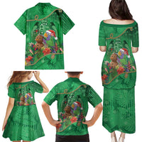 Dominica Christmas Family Matching Puletasi and Hawaiian Shirt I Am Dreaming Of A Green Christmas - Wonder Print Shop