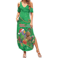 Dominica Christmas Family Matching Summer Maxi Dress and Hawaiian Shirt I Am Dreaming Of A Green Christmas - Wonder Print Shop