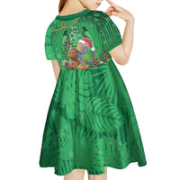 Dominica Christmas Kid Short Sleeve Dress I Am Dreaming Of A Green Christmas - Wonder Print Shop